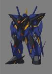  barzam fusion grey_background gundam gundam_hathaway&#039;s_flash mecha mobile_suit no_humans one-eyed open_hands pink_eyes science_fiction sidehiwinder solo standing xi_gundam zeta_gundam 