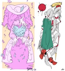  alriune apple arm_up armor arms_up closed_eyes dress e.g.o_(project_moon) employee_(project_moon) flower food force_(4sk_force) fruit green_hair halo hat jacket lobotomy_corporation long_hair long_sleeves pants paradise_lost_(e.g.o) pauldrons pink_dress pink_flower pink_hat project_moon red_footwear shoes shoulder_armor simple_background snake staff very_long_hair white_background white_jacket white_pants 