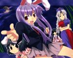  bunny_ears houraisan_kaguya inaba_tewi kaze rabbit_ears reinforce_zwei reisen_udongein_inaba sasago_kaze touhou yagokoro_eirin 