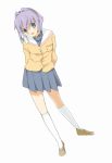  fujibayashi_ryou hizu noise_(hakusen) purple_hair school_uniform short_hair 