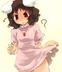  animal_ears blush bunny_ears duplicate hands inaba_tewi kfc skirt skirt_lift touhou yuu_(kfc) 