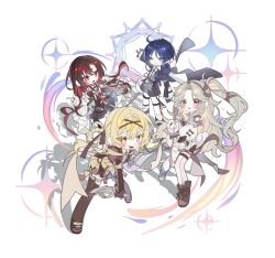  +_+ 1boy 28gom28 3girls absurdres ahoge alternate_costume arm_at_side arrow_(projectile) ascot asymmetrical_bangs asymmetrical_footwear bandana bandana_around_arm belt belt_buckle bent bike_shorts black_belt black_bow black_gloves black_hair black_hairband black_jacket black_necktie black_shorts black_sleeves black_thighhighs blonde_hair blunt_ends blush bow bow_(weapon) braid braided_hair_rings bright_pupils brown_hair brown_shoes brown_skirt brown_sleeves buckle camellia_(trave1er) clenched_hand coattails colored_eyelashes colored_inner_hair commentary_request commission contrapposto cross-laced_shoes crossed_bangs curtained_hair dagger diffraction_spikes dual_wielding eyelashes eyeliner fang frilled_sleeves frills fur_skirt genshin_impact gloves grey_skirt hair_between_eyes hair_bow hair_intakes hair_ribbon hair_rings hairband half_crown_braid heart heart-shaped_pupils highres holding holding_arrow holding_bow_(weapon) holding_dagger holding_knife holding_weapon index_finger_raised jacket jahoda_(genshin_impact) knife korean_commentary lapels layered_sleeves long_hair long_sidelocks long_sleeves looking_at_viewer maelis_(maya) makeup medium_hair mismatched_footwear mismatched_shoes multicolored_hair multiple_girls necktie o-ring oc_x_canon one_side_up open_hand open_mouth original outstretched_arm pantyhose parted_lips pelvic_curtain pink_eyes pink_hair pleated_skirt puffy_sleeves purple_hair red_eyeliner red_eyes red_nails ribbon scaramouche_(genshin_impact) second-party_source serrated_knife shadow shirt shoes shorts sidelocks skin_fang skirt smirk socks star-shaped_pupils star_(symbol) symbol-shaped_pupils tailcoat thigh-highs thigh_belt thigh_strap tress_ribbon tsurime undershirt uneven_eyes very_long_hair violet_eyes wanderer_(genshin_impact) weapon white_ascot white_background white_belt white_mouth white_pantyhose white_pupils white_ribbon white_shirt white_sleeves white_socks wolf_cut yellow_bandana 