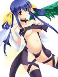  blue_hair bow breasts choker dizzy guilty_gear hair_bow red_eyes ribbon ribbons tail thighhighs twintails under_boob underboob wings 