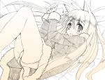  haneoto_furo holo long_hair monochrome orange_(color) panties spice_and_wolf underwear wolf_ears 