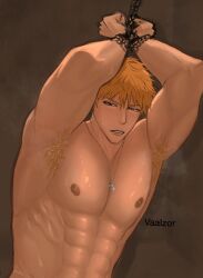  1boy bleach bound commentary english_commentary highres kurosaki_ichigo male_focus muscular muscular_male solo solo_focus 