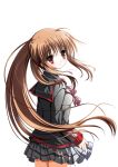  brown_hair cariboy little_busters! little_busters!! natsume_rin ponytail red_eyes school_uniform 
