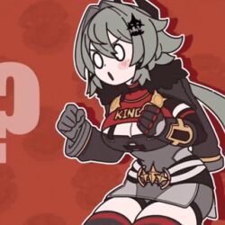 1girl :o animated_gif caesar_king_(zenless_zone_zero) kkomdastro long_hair solo zenless_zone_zero