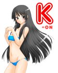  akiyama_mio bikini black_eyes black_hair breasts k-on! long_hair solo swimsuit under_boob underboob 
