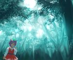  cat_ears chen forest nature scenery takashima touhou 