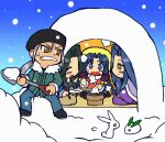  air animated animated_gif chibi gif igloo kannabi_no_mikoto lowres ryuuya snow uraha yaobikuni zen 