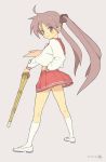  hakuto_(artist) hiro_(dismaless) lucky_star school_uniform serafuku shinai socks sword twintails weapon 