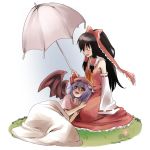  hakurei_reimu hat lap_pillow manekinukotei remilia_scarlet ribbon touhou umbrella wings 