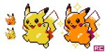  alternate_color artsy-rc commentary english_commentary gen_1_pokemon highres looking_at_viewer no_humans pikachu pixel_art pokemon pokemon_(creature) shiny_pokemon simple_background smile sparkle sprite white_background 