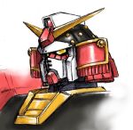  aniki_gunsou gundam gundam_musou looking_ahead mecha mobile_suit musha_gundam no_humans science_fiction solo upper_body v-fin white_background yellow_eyes 