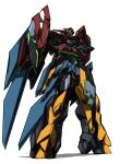  beastkingbarbaros commentary crossed_arms getter_robo highres looking_down mecha original science_fiction shadow solo standing super_robot white_background yellow_eyes 