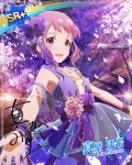 blush character_name dress idolmaster_million_live!_theater_days makabe_mizuki purple_hair short_hair smile spring_(season) yellow_eyes 