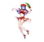  1girl bangs bare_arms bikini blue_eyes blue_hair bracelet breasts bunbun capelet fire_emblem fire_emblem:_the_binding_blade fire_emblem_6 fire_emblem_heroes fire_emblem_sword_of_seals flower full_body hair_ornament head_wreath hibiscus high_heels highres holding intelligent_systems jewelry legs lilina_(fire_emblem) long_hair looking_at_viewer medium_breasts navel nintendo official_art open_mouth red_bikini sandals shiny shiny_hair smile solo stomach super_smash_bros. swimsuit toeless_footwear toes transparent_background updated_art 