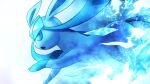  absurdres blue_eyes commentary from_side gen_4_pokemon glaceon higa-tsubasa highres ice_shard no_humans open_mouth paws pokemon pokemon_(creature) solo toes tongue 