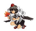  fan geta hat lowres notepad shameimaru_aya tako tako_(plastic_protein) tengu-geta tokin_hat touhou wings 