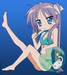  bikini highres hiiragi_kagami lucky_star outstretched_leg popsicle swimsuit vector_trace 