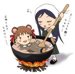 cauldron closed_eyes cooking fire fukuzawa_yumi lowres maria-sama_ga_miteru ogasawara_sachiko raccoon_ears school_uniform tears translated translation_request 