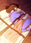  bed between_legs closed_eyes drooling hand_between_legs kara_no_kyoukai light lying on_side pajamas ryougi_shiki shade sion_(pixiv20787) sleeping solo sunlight window_shade yangsion 