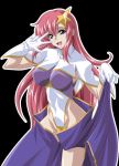  breasts gloves gundam gundam_seed gundam_seed_destiny large_breasts leotard long_hair meer_campbell open_mouth pink_hair simple_background skin_tight skirt skirt_lift solo star takapiko 