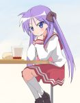  hiiragi_kagami kashiwagi_kazuhiro long_hair lucky_star purple_hair ribbon school_uniform serafuku tapuo 