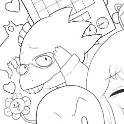  1:1 2021 2boys 2d 2girls 2others alphys ambiguous_gender animal_ears animal_nose anthro body_fur buck_teeth child cropped digital_media dog endogeny female flower flowey_(undertale) frisk_(undertale) furry furry_female gloves human humanoid lineart lizard lizard_girl long_sleeves looking_at_viewer male mammal mettaton mettaton_(box) monochrome monster monster_boy monster_girl multiple_animal_ears multiple_boys multiple_girls multiple_others non-humanoid_robot papyrus_(undertale) plant reptile reptile_girl robot robot_boy scalie sentient_flower shirt short_hair simple_background skeleton solo_focus teeth temmie tentendj10 undead undertale unfinished upper_body utdr_(toby_fox) white_background 
