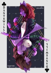  animal_ears arthropod_girl artist_name bat_boy bat_ears breasts brown_hair club_(shape) colored_sclera colored_skin dante_will dante_will_(bat) dante_will_(spider) dual_persona extra_arms extra_eyes fingernails highres hood hoodie jacket jewelry killzdck long_hair long_sleeves monster_girl neobaka purple_skin red_sclera sharp_fingernails shirt smile spider_girl spider_hair_ornament spikes tongue tongue_out virtual_youtuber wings 