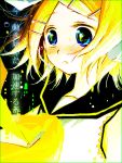  blue_eyes kagamine_rin microphone oekaki sakurazawa_izumi short_hair tears translated translation_request vocaloid 