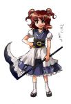  flat_chest hand_on_hip lowres onozuka_komachi scythe solo tako tako_(plastic_protein) touhou 