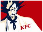  bleach bust colonel_sanders cosplay crossover eyepatch grin kentucky_fried_chicken kfc kfc_(company) male parody scar smile solo string_tie zaraki_kenpachi 