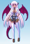  1girl cleavage dark_skin demon_girl female horn horns original solo tail thigh-highs thighhighs wings 
