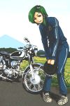  contemporary kochiya_sanae motor_vehicle motorcycle pe-tan touhou track_suit vehicle 