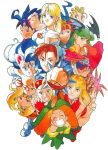  1990s_(style) 6+girls animal_ears anita_(vampire) arrow_(projectile) bangs bat_wings bengus beret blonde_hair blue_eyes blue_hair blue_skin bracelet brown_eyes brown_hair bun_cover cammy_white capcom cat_ears child chun-li circlet clenched_hand closed_eyes colored_skin cyberbots devilot_de_deathsatan_ix double_bun earrings eyebrows_visible_through_hair fangs felicia_(vampire) fingerless_gloves gloves goggles goggles_on_headwear green_hair grin hat head_wings highres jewelry jiangshi lei_lei long_hair mao_(cyberbots) mary_miyabi morrigan_aensland multiple_girls official_art ofuda open_mouth orange_hair outstretched_arm pink_hair pointy_ears quiver red_gloves redhead retro_artstyle rose_(street_fighter) scan short_hair smile spiked_bracelet spikes street_fighter tiara vampire_(game) waving wings 
