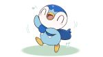  blush closed_eyes commentary_request creature full_body gen_4_pokemon musical_note no_humans official_art open_mouth piplup pokemon pokemon_(creature) prj_pochama smile solo starter_pokemon tongue 