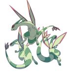  claws fang flygon gen_3_pokemon highres looking_to_the_side morio_(poke_orio) no_humans open_mouth outline pokemon pokemon_(creature) simple_background white_background 