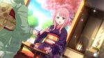  22/7 green_eyes kamiki_mikami kimono long_hair pink_hair smile 
