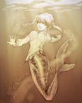  1girl fish ibarazaki_emi katawa_shoujo mermaid monster_girl pfs-kun 