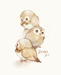  bird character_name commentary gen_7_pokemon looking_at_viewer looking_back motion_lines multiple_views no_humans owl pokemon pokemon_(creature) rowlet standing starter_pokemon white_background zzzpani 
