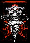  1girl automatic_giraffe belt black_background boots corruption dark_persona expressionless fire_emblem fire_emblem_awakening floating grima_(fire_emblem) jacket looking_at_viewer nintendo possessed reaching reaching_out red_eyes robin_(fire_emblem) robin_(fire_emblem)_(female) twintails white_hair 
