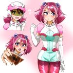  helmet hiiragi_yuzu multicolored_hair multiple_girls pink_hair rin_(yuu-gi-ou_arc-v)_(cosplay) short_twintails yurusan yuu-gi-ou yuu-gi-ou_arc-v 