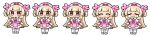  1girl :&lt; :d :o ^_^ apron bangs blunt_bangs blush_stickers bunny_hair_ornament closed_eyes closed_mouth collared_shirt crying eyebrows_visible_through_hair fang hair_ornament hat kanikama light_brown_hair multiple_views natori_sana nurse_cap open_mouth pink_apron pink_footwear pink_headwear pleated_skirt puffy_short_sleeves puffy_sleeves sana_channel shirt short_sleeves simple_background skirt smile streaming_tears tears thigh-highs two_side_up v-shaped_eyebrows virtual_youtuber wavy_mouth white_background white_legwear white_shirt white_skirt 