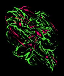  1girl armor assault_visor black_background claws full_armor gazo1a green_armor helmet highres metroid metroid_ravenous metroid_suit power_armor power_suit_(metroid) red_assault_visor samus_aran simple_background 