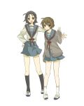  cardigan genderswap kunikida kunikida_(female) school_uniform suzumiya_haruhi_no_yuuutsu taniguchi taniguchi_(female) 