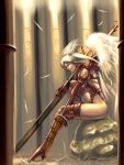  altima bodysuit final_fantasy final_fantasy_tactics head_wings headwings legs long_legs momigara_(mmgrkmnk) nawashiro ozzio solo sword thigh-highs thighhighs thighs ultima_(fft) weapon white_hair wings 