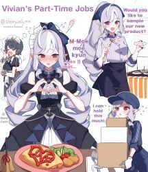 alternate_costume carrying ellen_joe long_hair maid multiple_girls short_hair vivian_banshee working yawning zenless_zone_zero