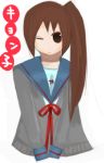  kyon kyonko ponytail school_uniform solo suzumiya_haruhi_no_yuuutsu 