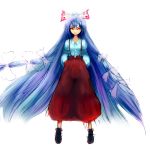  bad_id bow chirigami-san fujiwara_no_mokou hair_bow long_hair red_eyes silver_hair standing suspenders touhou very_long_hair 